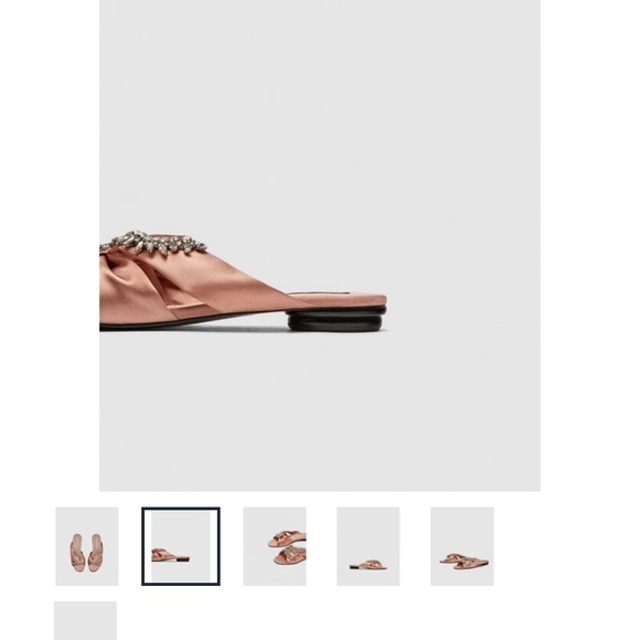 Zara Satin Slides With Rhinestones - Picture 7 of 7